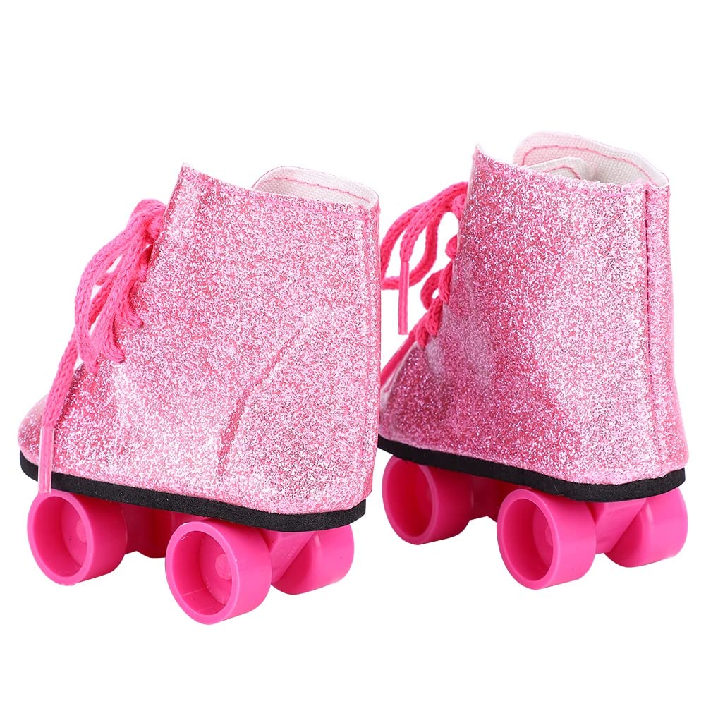 Xiuganpo Doll Roller Skate Shoes for 18 Inch Doll (Pink)
