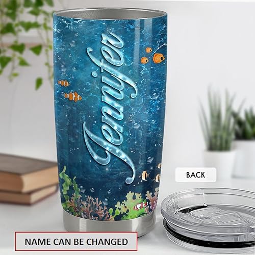 Miniatura 2 de SANDJEST Personalized Sea Turtle Tumbler 20oz 30oz Insulated Tumblers with Lid Coffee Travel Mug Cup for Women Girl Turtle Gifts for Birthday