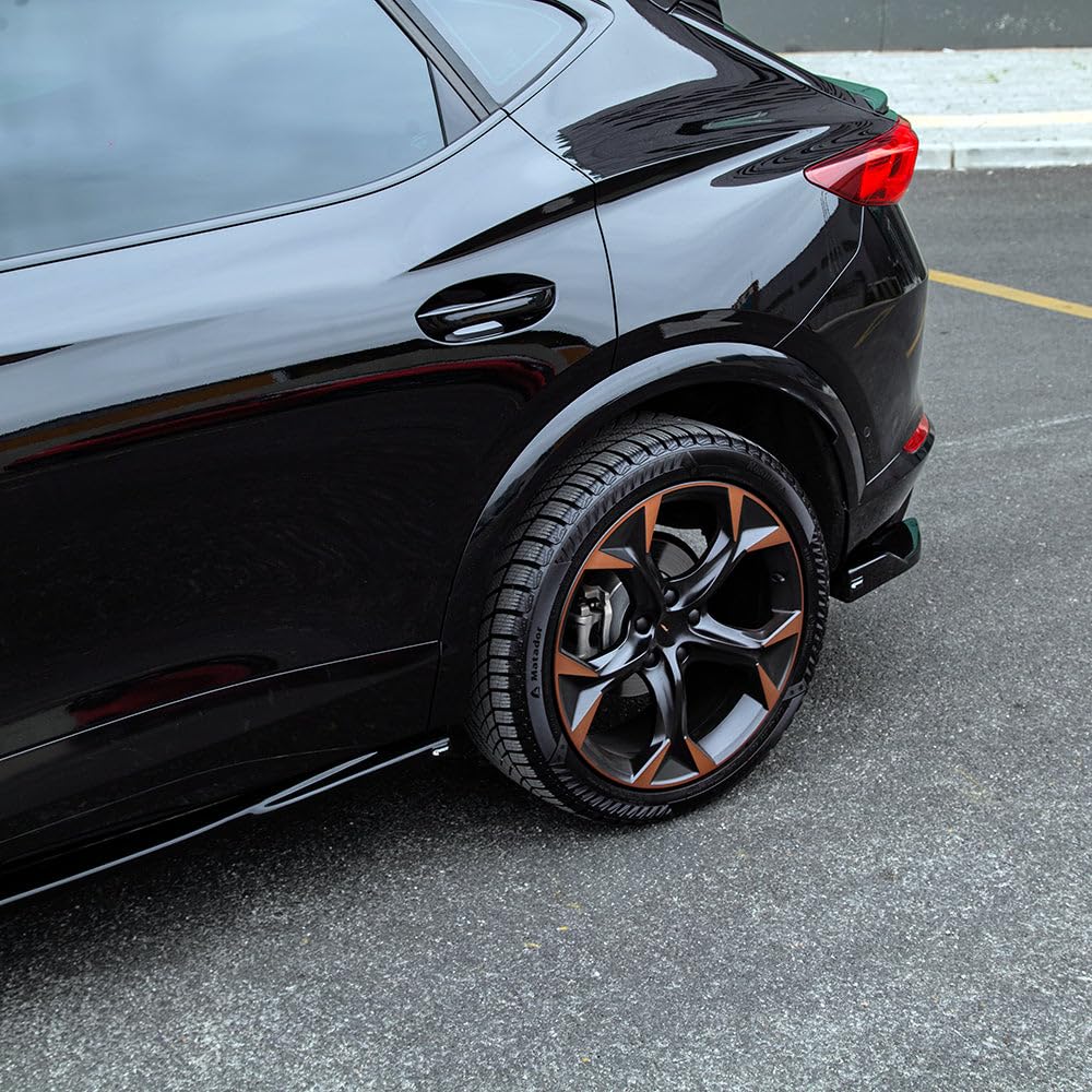 Oneway Jupes de pare-chocs arrière (coins) compatible avec Cupra Formentor 2020- - Version 2 - Noir brillant