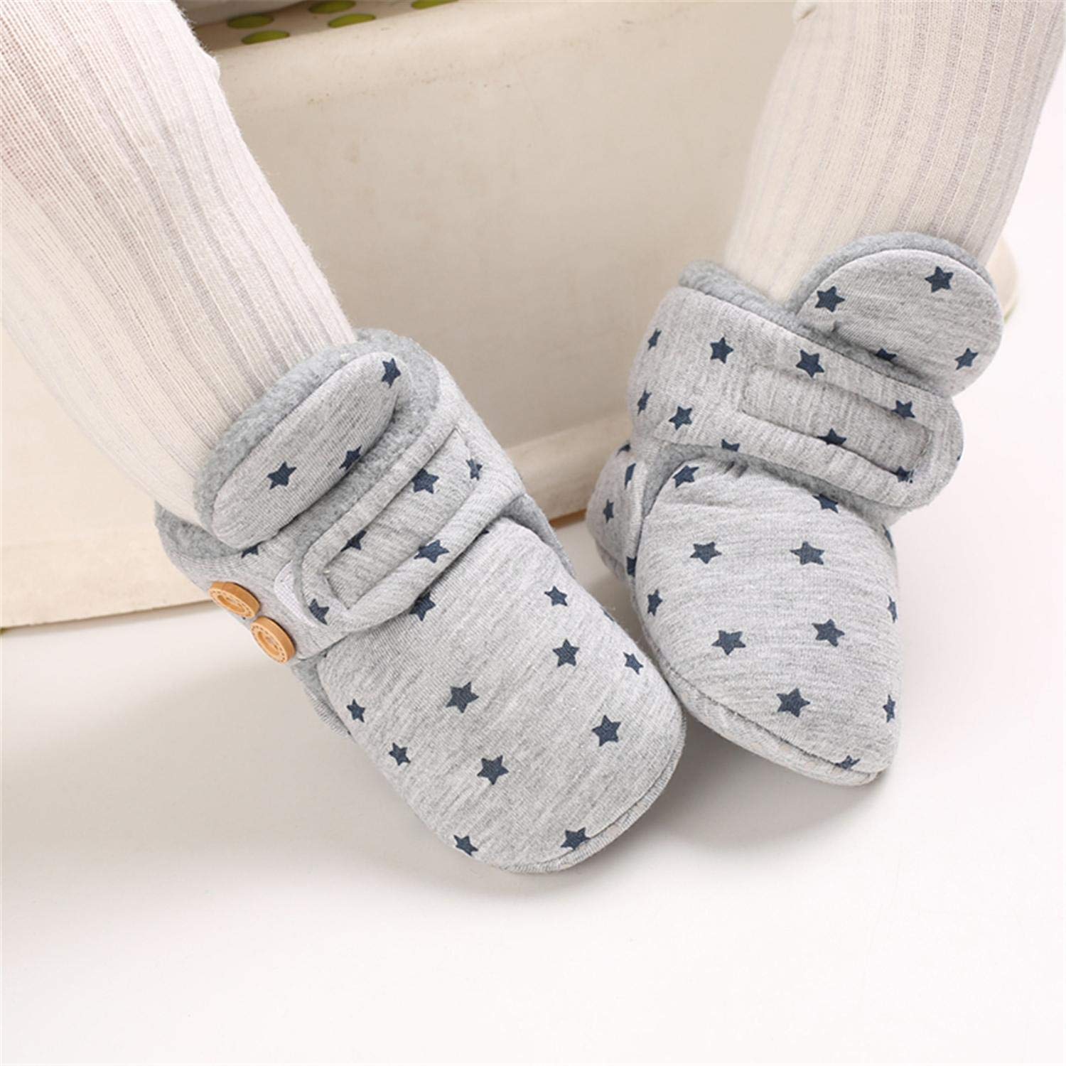Przytulne polarowe buciki dziecięce z bawełnianą podszewką, antypoślizgowe i miękkie podeszwy buty dla noworodka 0-18 miesięcy skarpety buty unisex kapcie dziecięce zimowe ciepłe buty