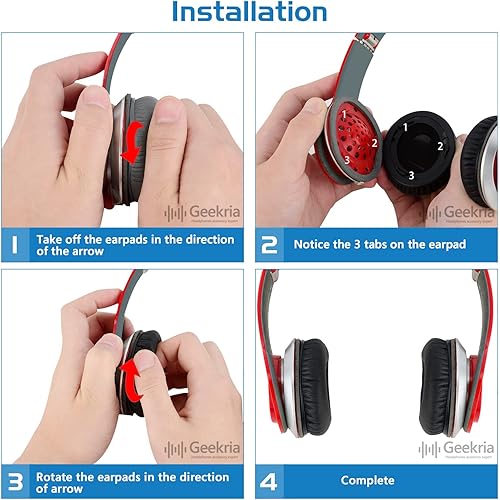 Miniatura 5 de Geekria QuickFit - Almohadillas de repuesto para auriculares Beats Solo HD, almohadillas para los oídos (no compatibles con otros modelos de