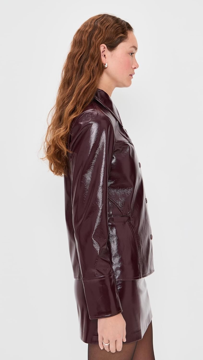 JOE'S JEANS womens The Daisy Glossy Faux Leather Jacket - Image 5