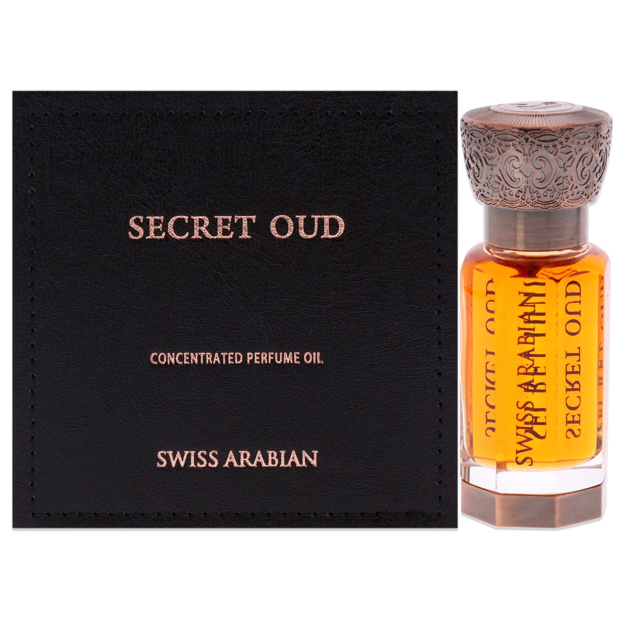 SWISS ARABIAN Secret Oud - Luxury Products From Dubai - Long Lasting And Addictive Personal Perfume Oil Fragrance - A Seductive, High Quality Signature Aroma - The Luxurious Scent Of Arabia - 0.4 Oz