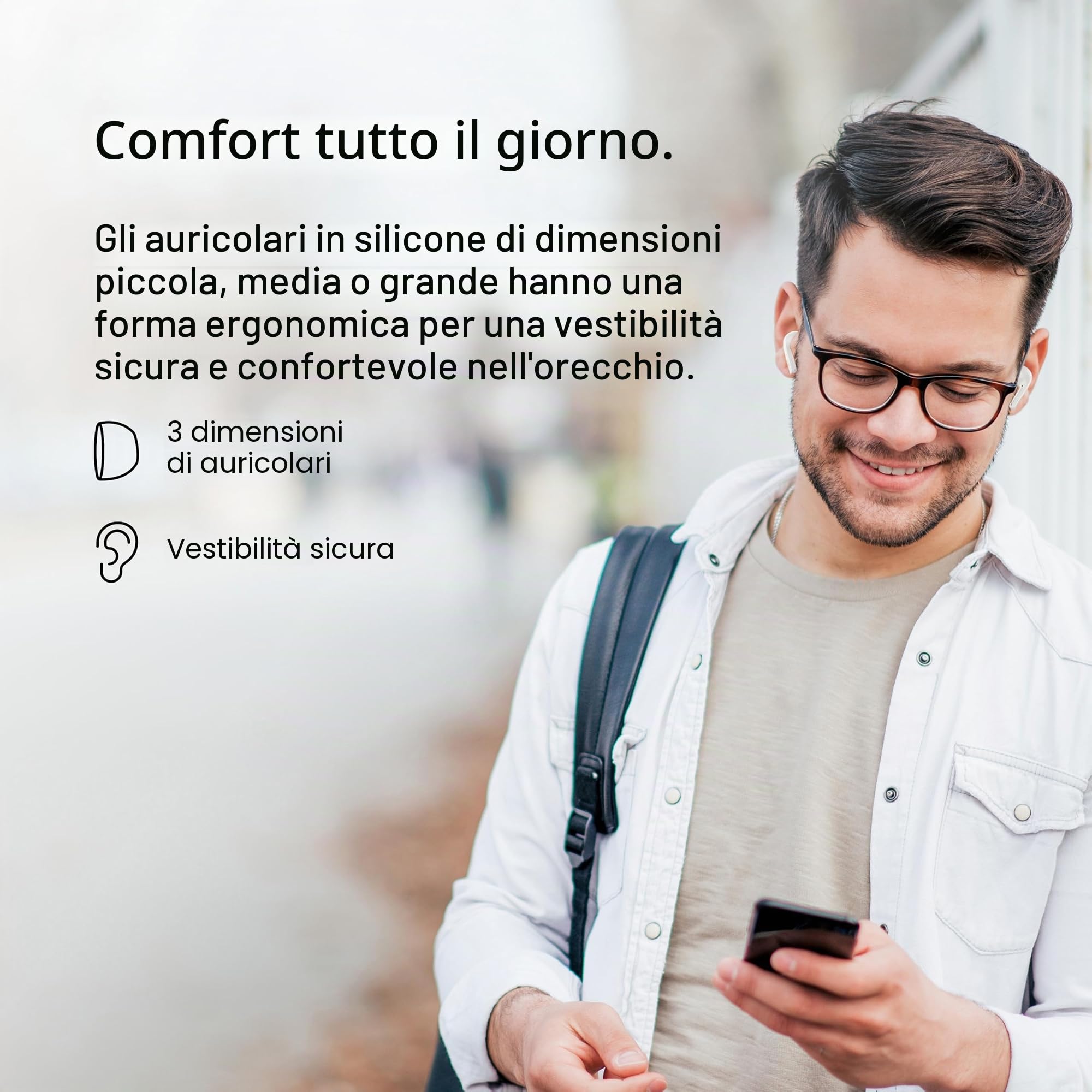 Belkin SoundForm™ Motion Auricolari true wireless con cancellazione del rumore, custodia di ricarica wireless, 2 microfoni per auricolare; cuffie Bluetooth di grado IPX5 per iPhone e Samsung - Bianco