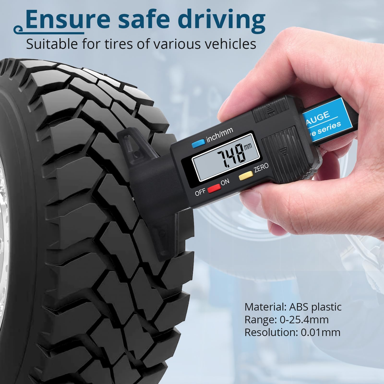 Digital Tire Tread Gauge - Accurate Measurement -2