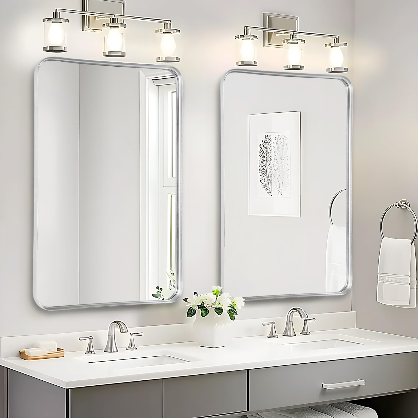 Amazon.com: Fabuday Bathroom Mirrors for Over Sink 2 Pack - 36x24 Inch ...