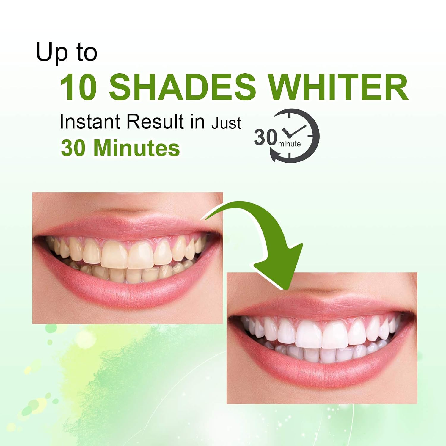 Upgraded Teeth Whitening Strips HP Professional Strength, Advanced Double Elastic Gel Strips, Custom Teeth Bleaching System, 14 Days Supply, Bonus Paper Shade Guide, Mint Flavor