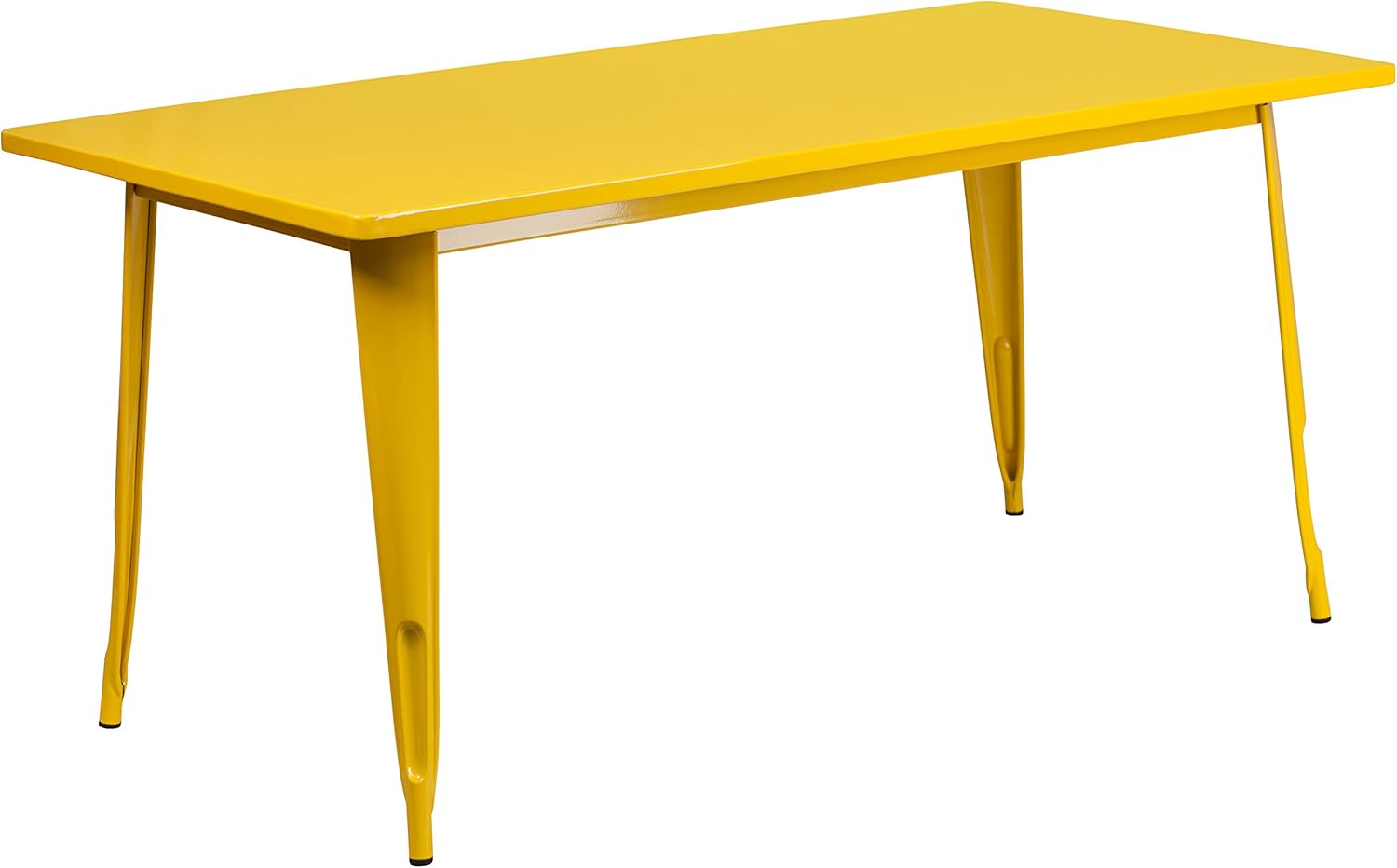 Sunny Chic 31.5'' x 63'' Rectangular Yellow Metal Outdoor Table