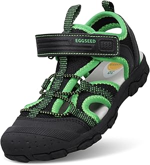 Boys Sport Sandals Summer Closed Toe Hook Loop Outdoor Athletic Walking Shoes (Toddler/Little Kid/Big Kid)