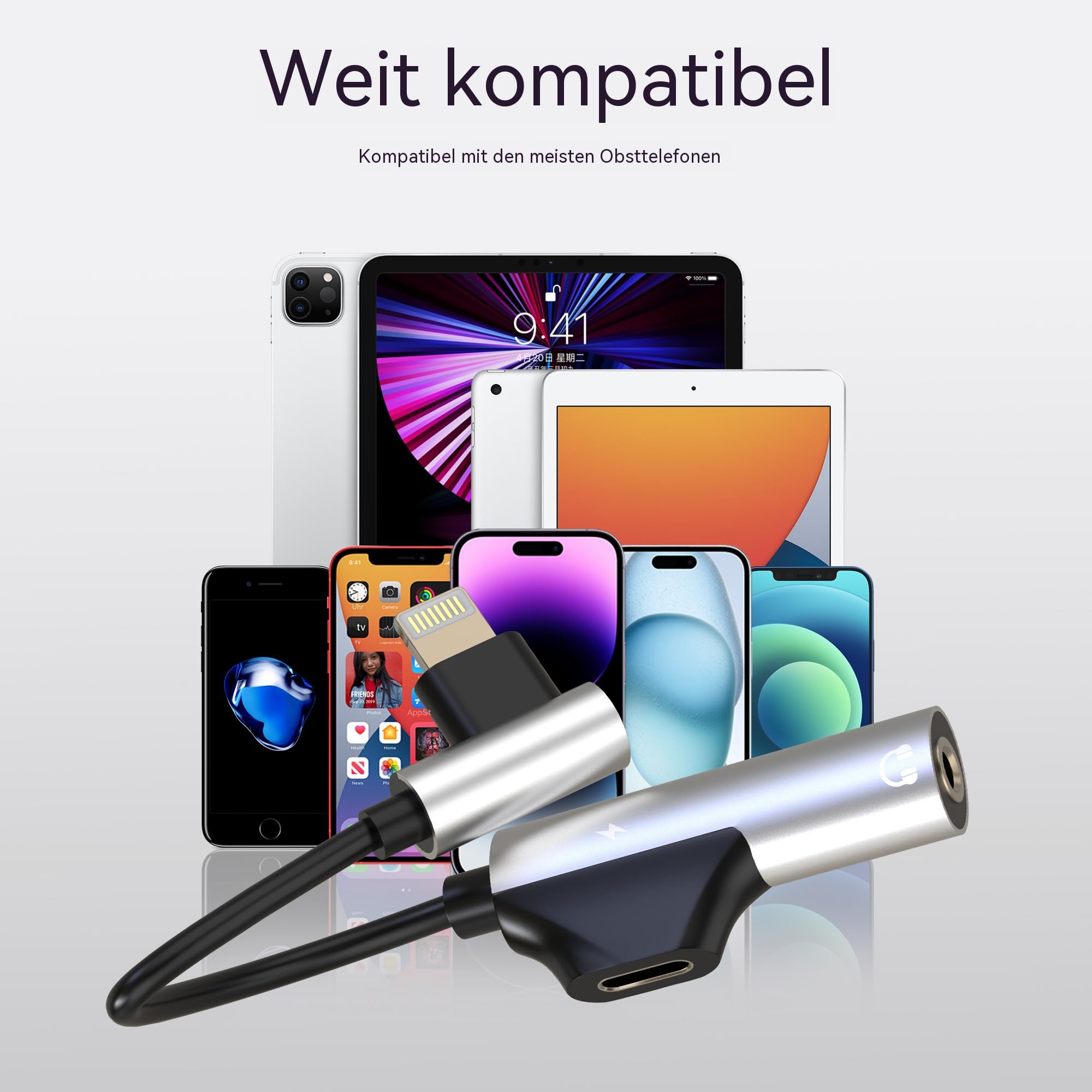 Adapter Lightning na Jack 3,5 mm Słuchawki Aux dla iPhone'a 14 13 Pro Max dla Apple Kabel audio Rozdzielacz ładowania Konwerter samochodowy iPada Połączenie Gniazdo słuchawkowe Ładowarka kabla