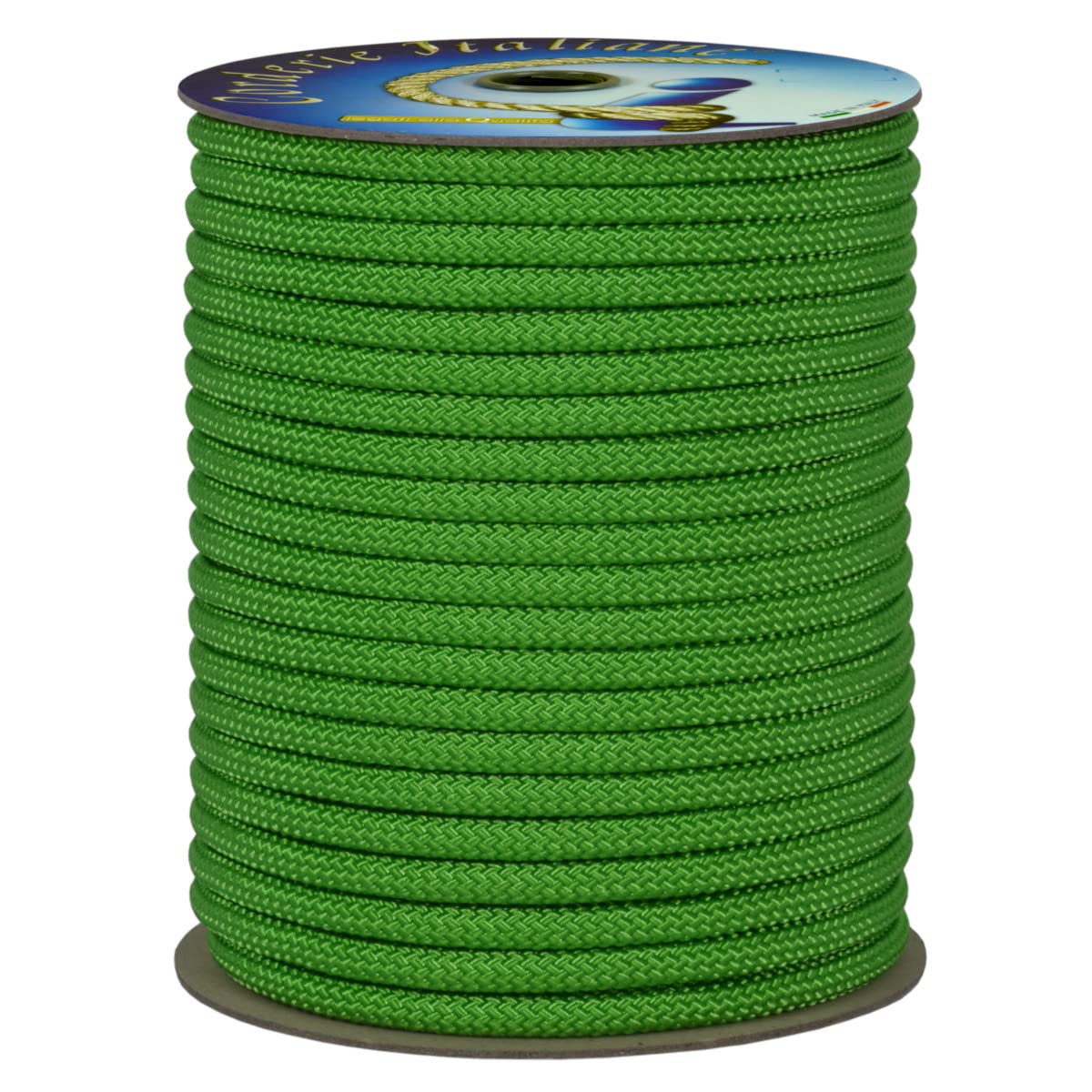 Corderie Italiane 006087458 Doppia treccia skipper alta tenacità, verde flu, 6 mm - 50 metri