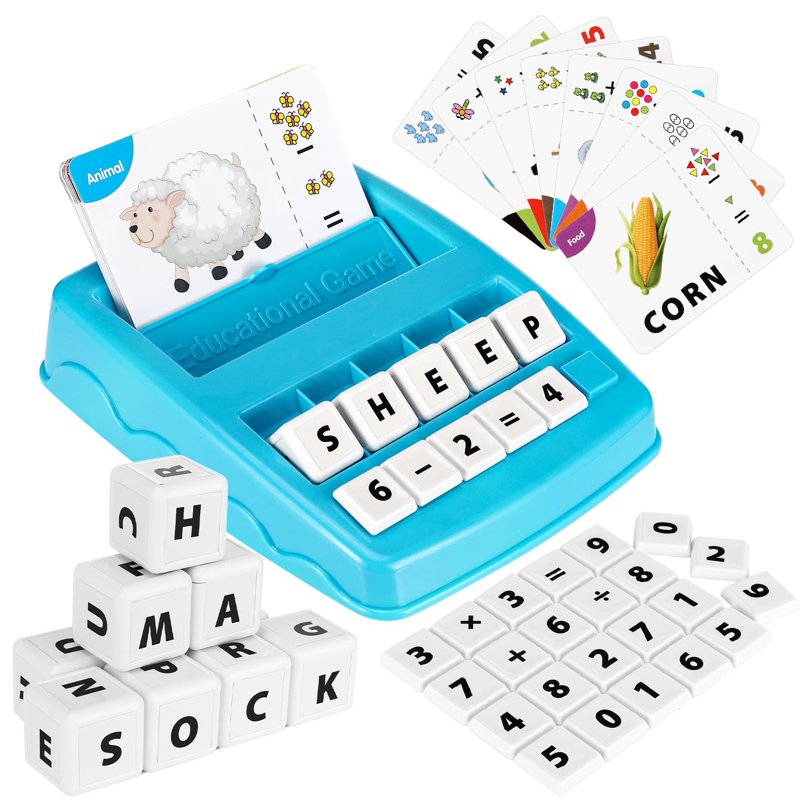Juguetes Educativos Niños para Niños 3-8 Años Juguetes Scrabble Español/Aprende a Leer y Aprende para Niños Juguetes Montessori Regalos de cumpleaños, Regalos Escolares