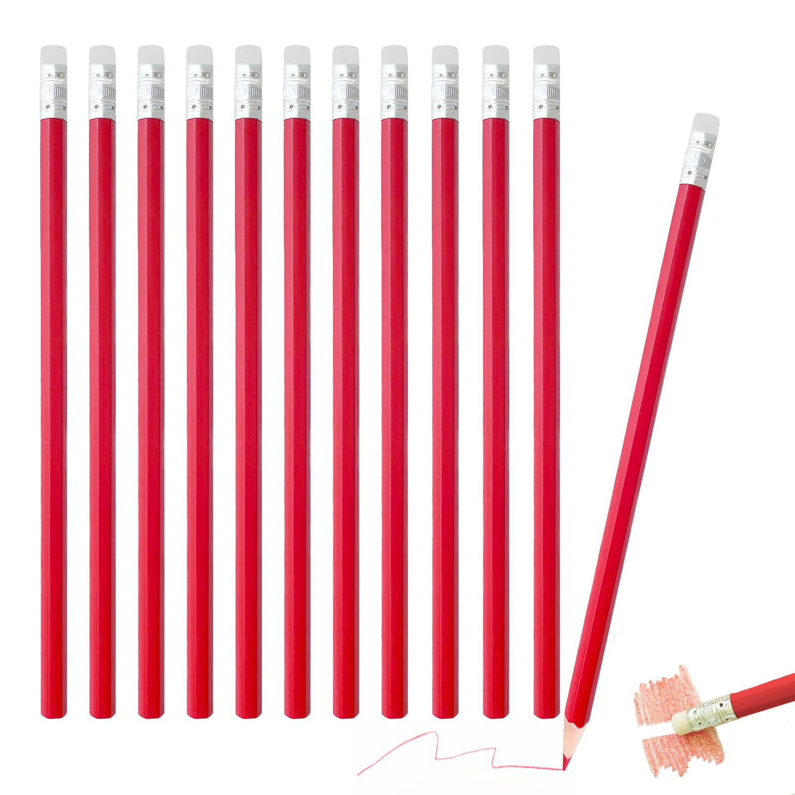 Amazon | BAMBOLA 赤鉛筆 六角軸（転がり防止） 持ちやすい 消せる赤