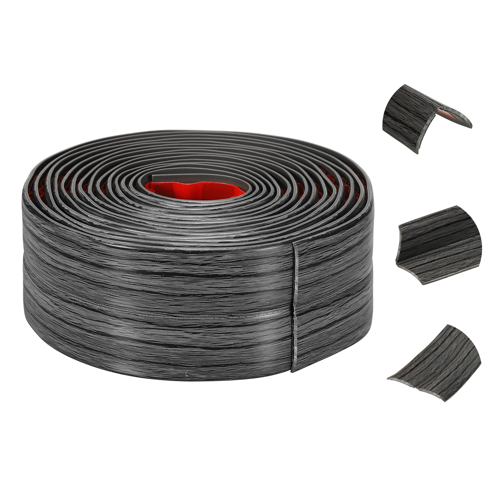 sourcing map Wall Corner Protector, 4cm x 3Meters Peel and Stick Molding Trim Wall Edge Guard, Flexible Self-Adhesive Inside & Outside Corner Trim Strip for Edge Ceiling, Dark Gray Grain