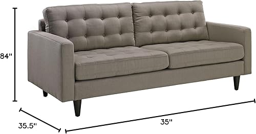 Miniatura 237 de Modway Sofá biplaza Empress en tela tapizada moderna de mediados de siglo, gris Gris,Laguna,Gris,claro,Celeste,verde azulado,Beige,Atomic Rojo