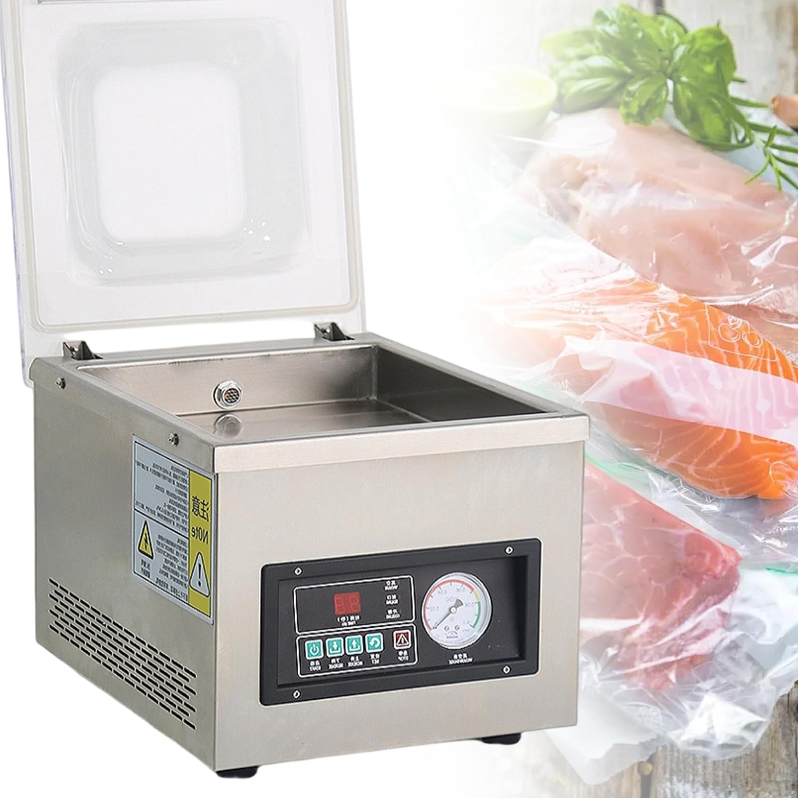 UrząDzenie Do Pakowania PróżNiowego Do żYwnośCi, 370 W, MięSa, Kompaktowa Konstrukcja Z DłUgośCią Uszczelnienia 26 Cm, Uszczelniacz DZ-260A5