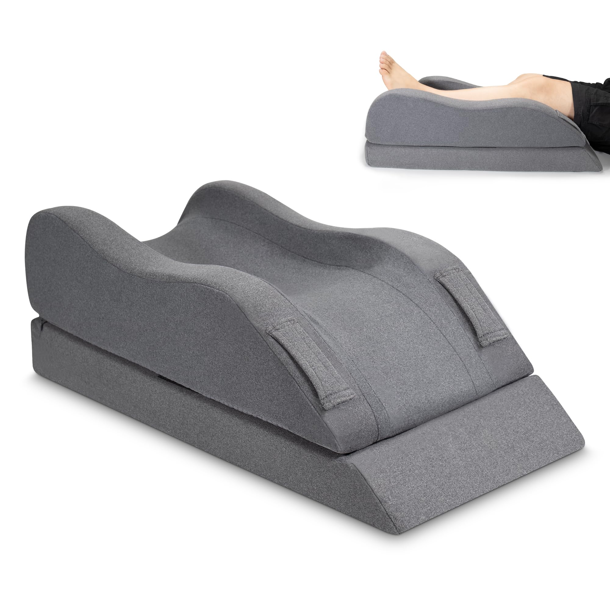 itcozy Leg Elevation Pillow, Height Adjustments Leg Wedge Memory Foam Pillow for Reading, Rest, After Surgery, Relieves Back, Swelling, Hip, Knee Pain and Improves Blood Circulation