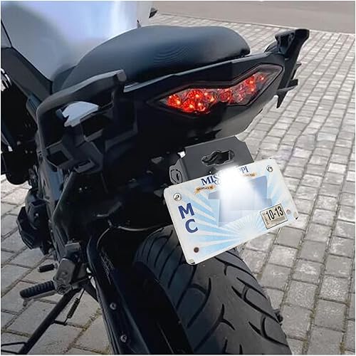 Miniatura 4 de Motorcycle License Plate Holder Compatible With Kawasaki Versys 650 2015-2021 2022 2023 Frame Rear Tail Tidy Fender Eliminator Kit