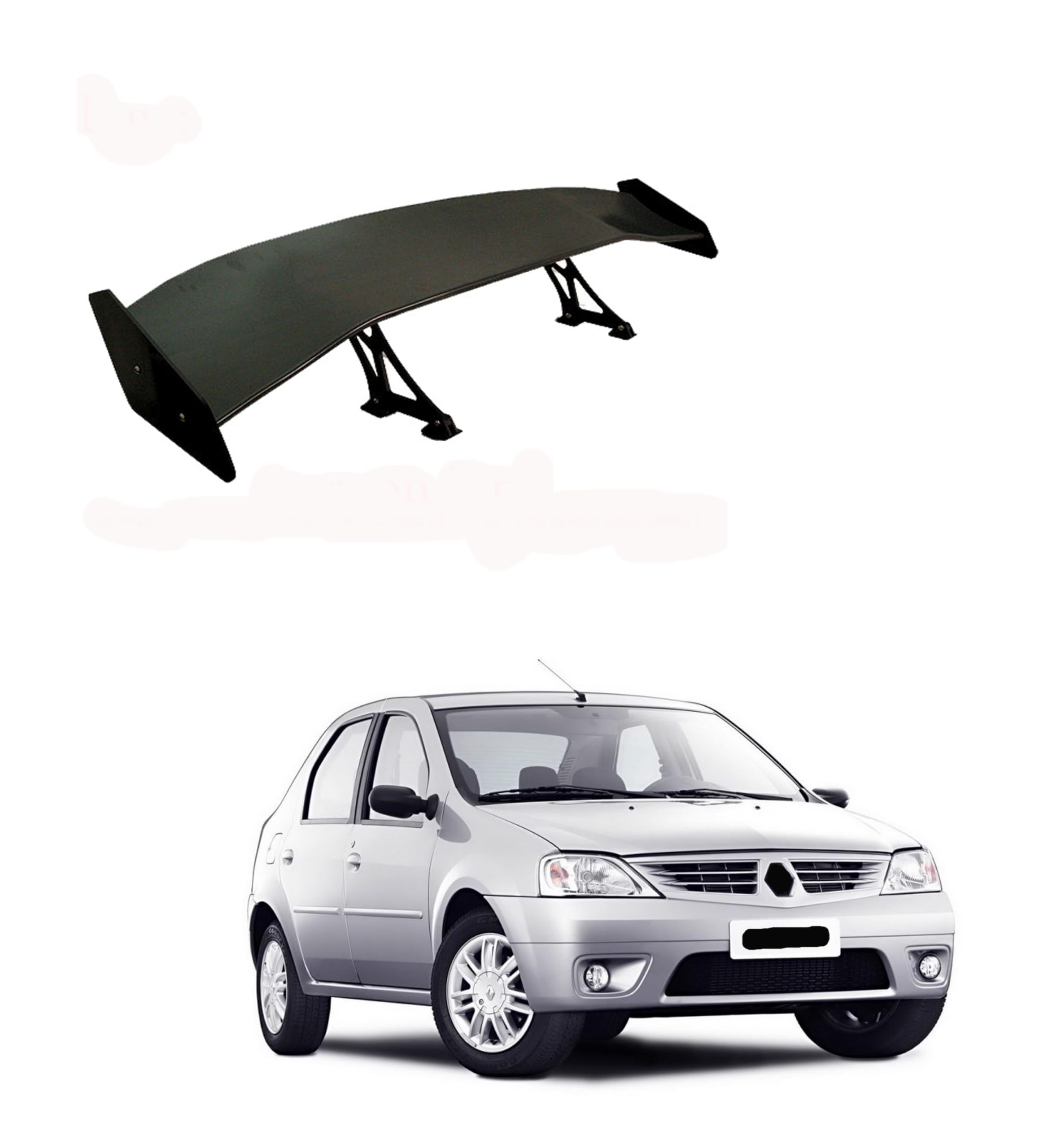 Back2Tracks - B2T AUTOMOTIVE® Car Spoiler Compatible with Logan (Unpainted - Ps Grey Color) Car Spoiler with Light Weight Fiber Reinforced Plastic (FRP) Drilling Required.