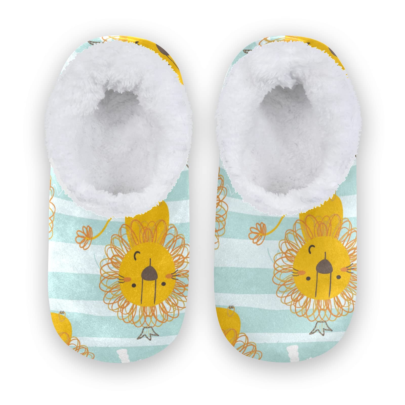 Kids House Slippers Cute Little Lion Cartoon House Shoe Bedroom Shoes  Slipper Socks Slippers for Boys Girls Indoor Use