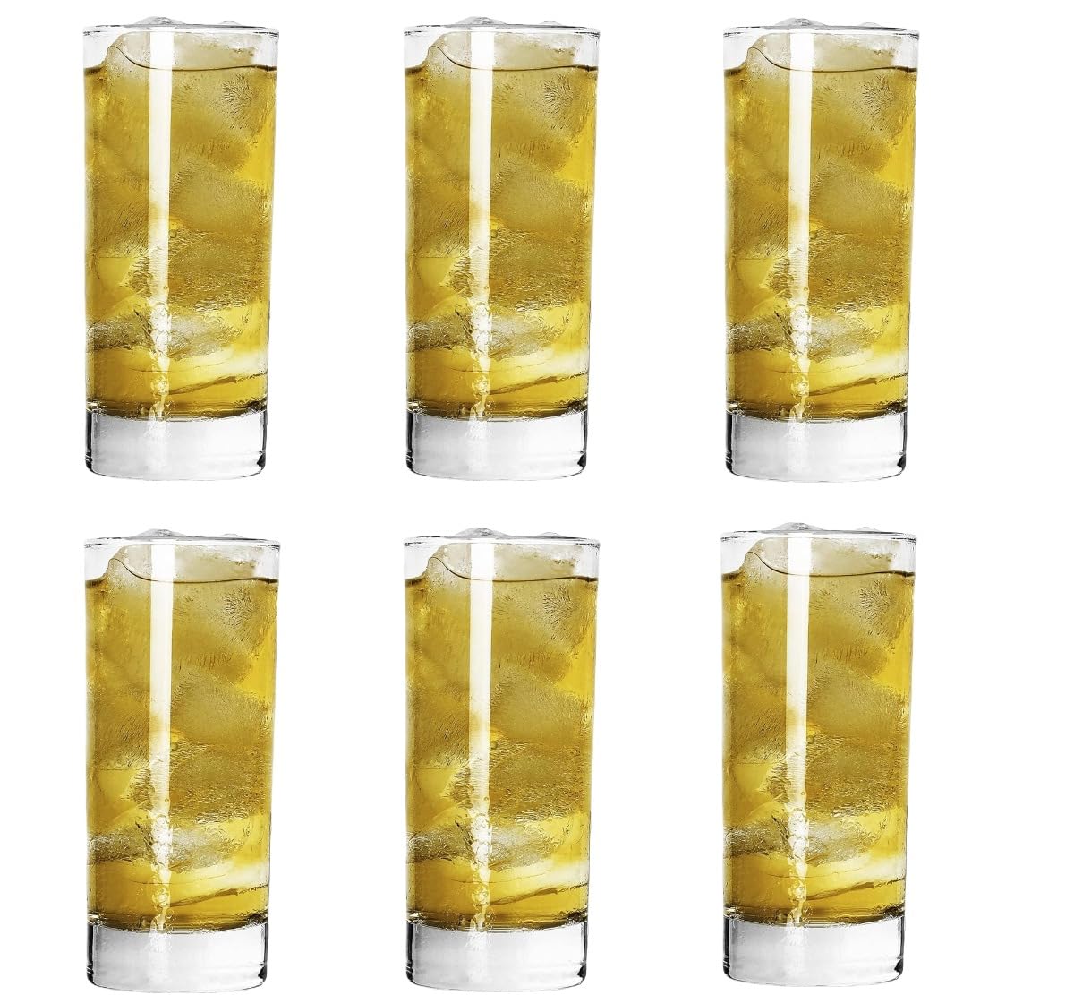 Premium Highball Glasses Set of 6-8oz Tom Collins Glasses for Cocktails Water and Beverages Lead-Free Clear Glassware Set