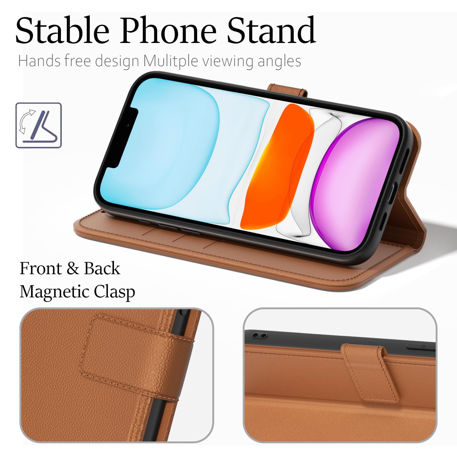 Amazon.com: oakxco for iPhone 11 Wallet Case with Credit Card