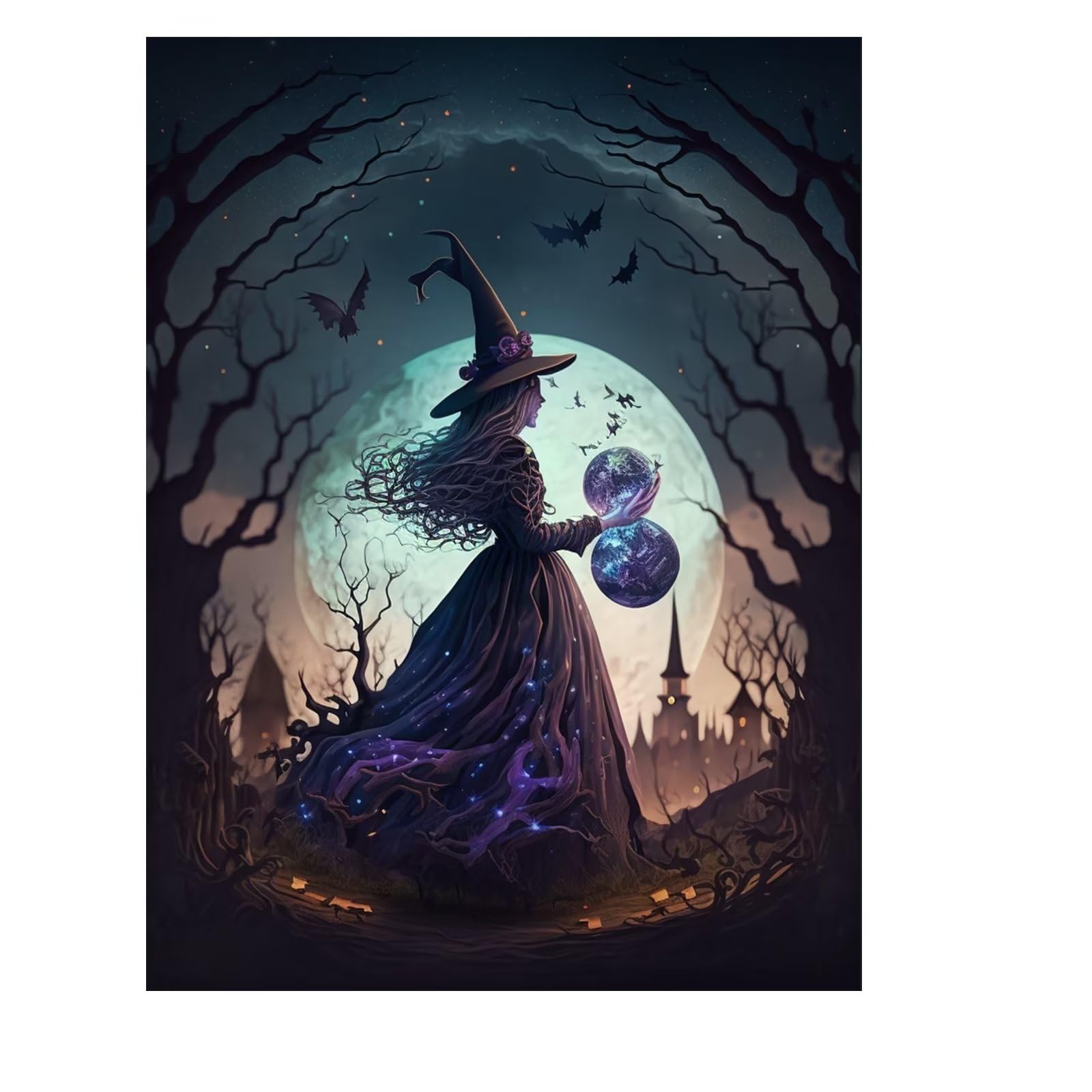 Amazon.co.jp: ダイヤモンドアートペインティング、ハロウィンウィッチ