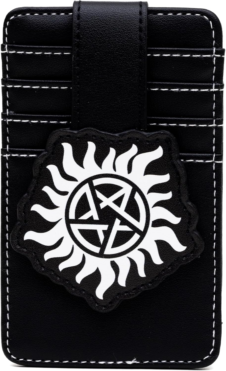 Buckle-Down Supernatural Vegan Leather Wallet, ID Card Holder, Winchester Pentagram Black, 3.0" x 5.0"