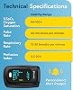 iProven Oxímetro de Pulso de Dedo OXI-27, Monitor de Saturación de Oxígeno, Frecuencia Cardíaca y Respiratoria, con Baterías, Estuche y Cordón 5