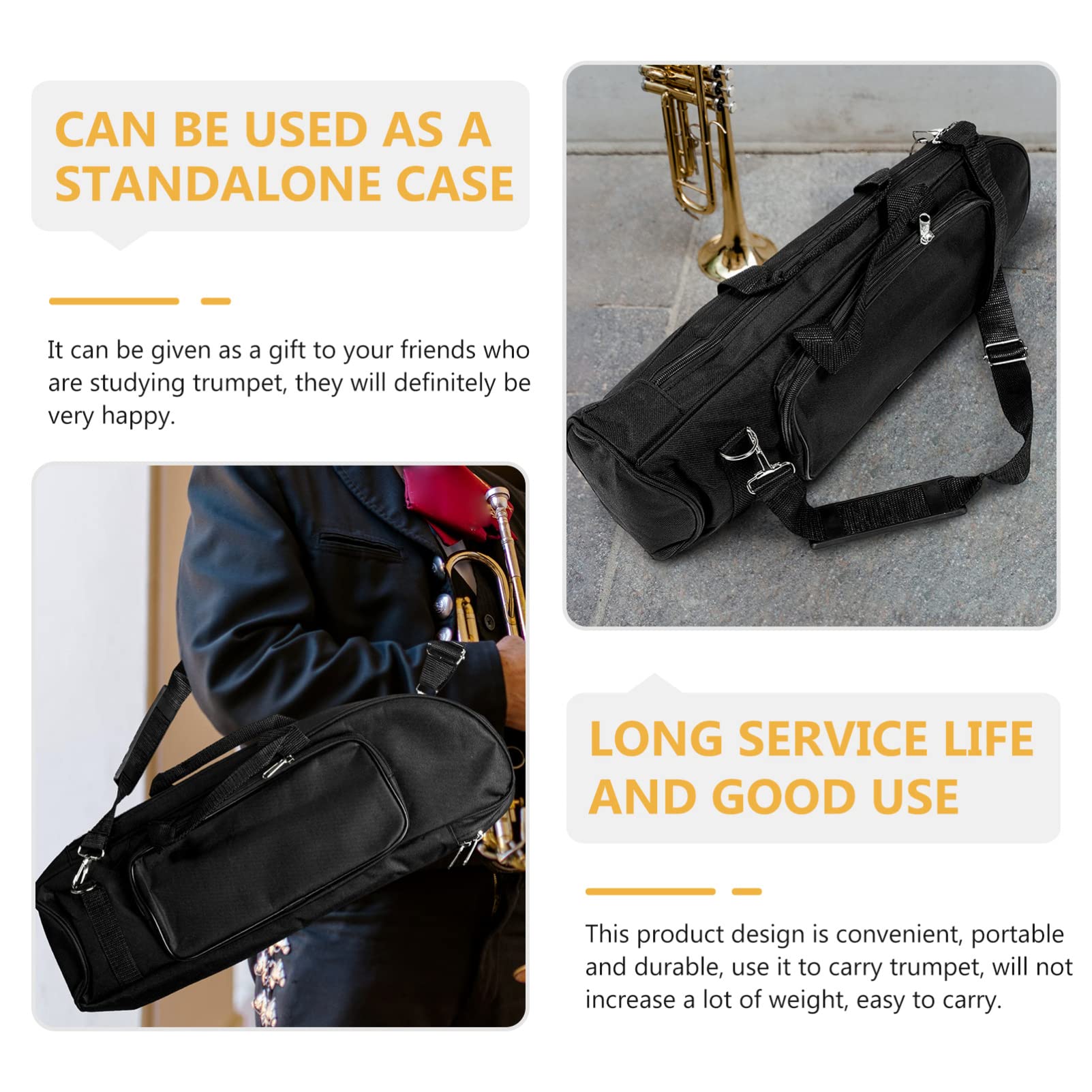 ifundom Trumpet Bag Small Tote Shoulder Straps Sturdy Trumpet Storage Case for Music Instruments Multi-functional