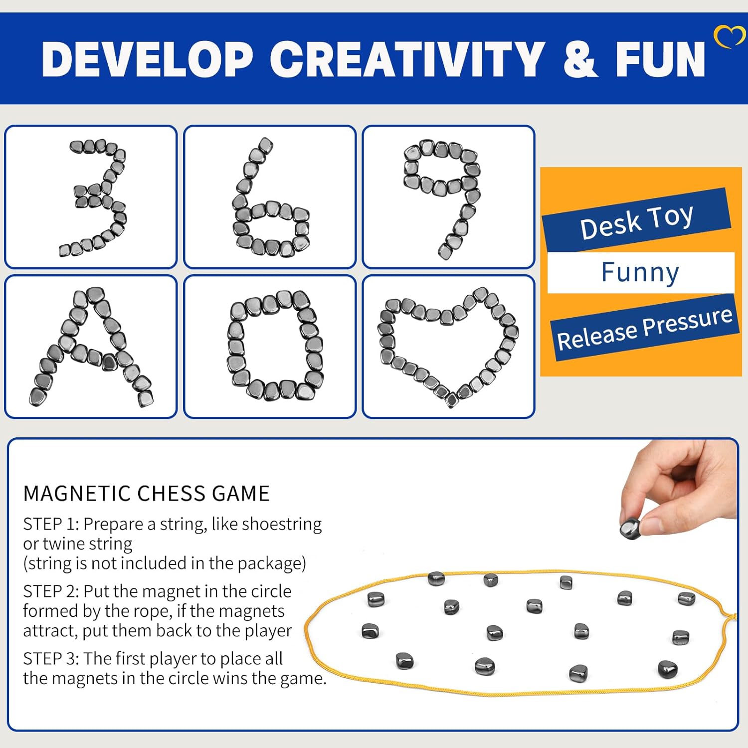 Rainbow Magnet Stones + Black Magnet Rocks