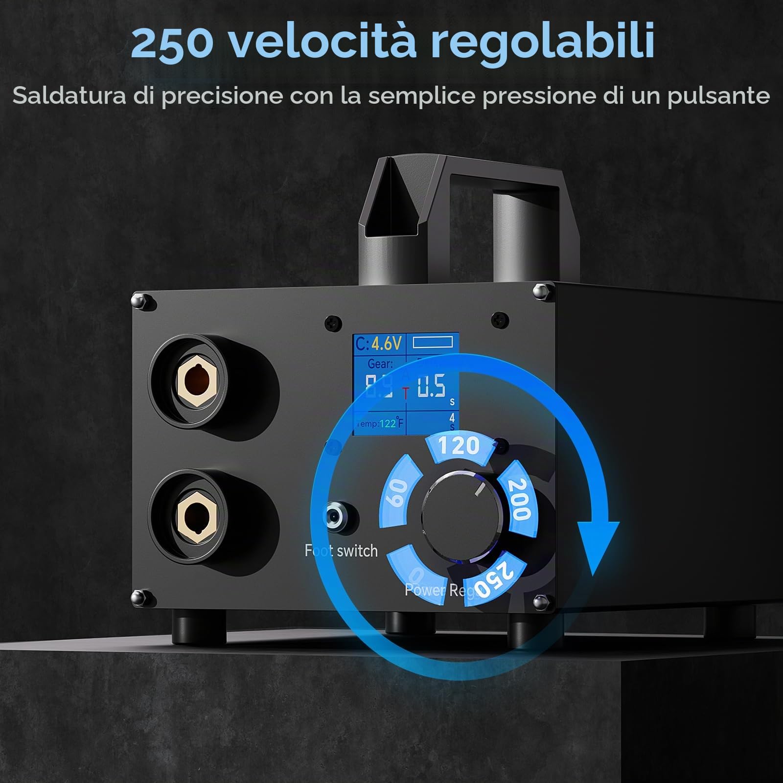 SEESII Saldatrice a punti con condensatore - SE-223 Saldatrici a punti per batterie con condensatore 3000 F 250 velocità regolabili, saldatrice a punti con LCD da 4,57 cm per nastro di nichel da 0,1
