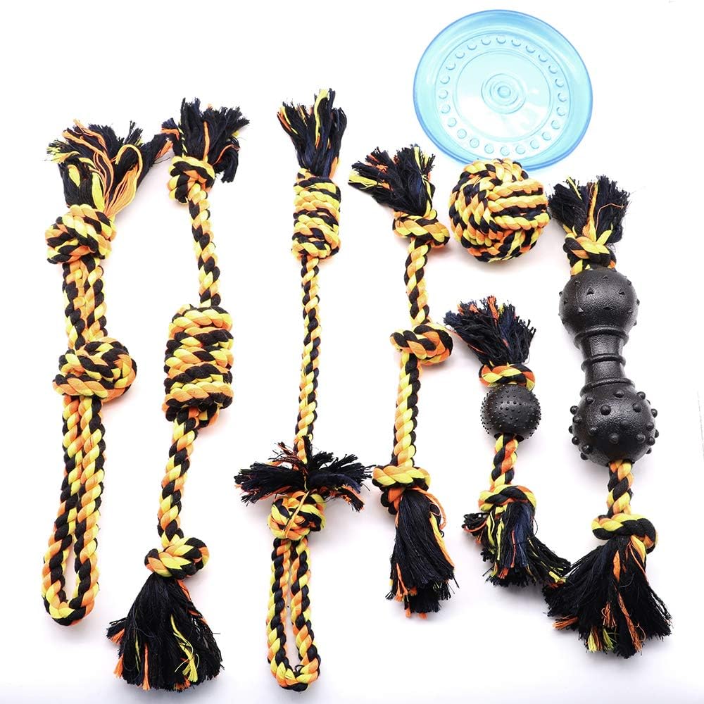 Amomi Pet Dog Cotton Rope Toy for Aggressive Chewer Medium Small Dog Puppy Teething Chew Boredom Tug of War