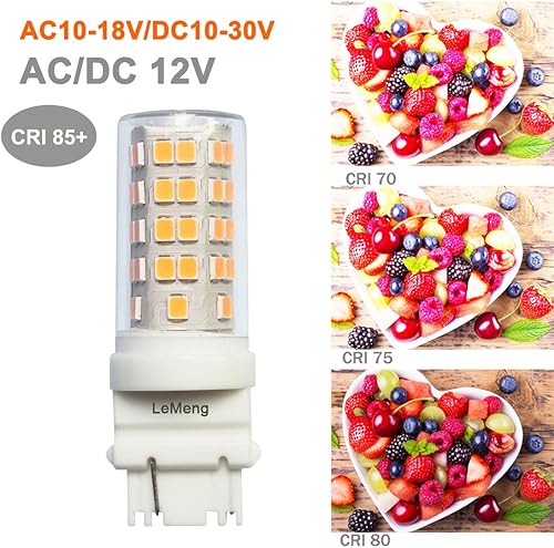 Miniatura 4 de Bombilla LED S8 3156 de 5 vatios con base de cuña, 12 VACCC de bajo voltaje (2700 K blanco cálido) 500 lúmenes, equivalente a halógeno de 35 a 50