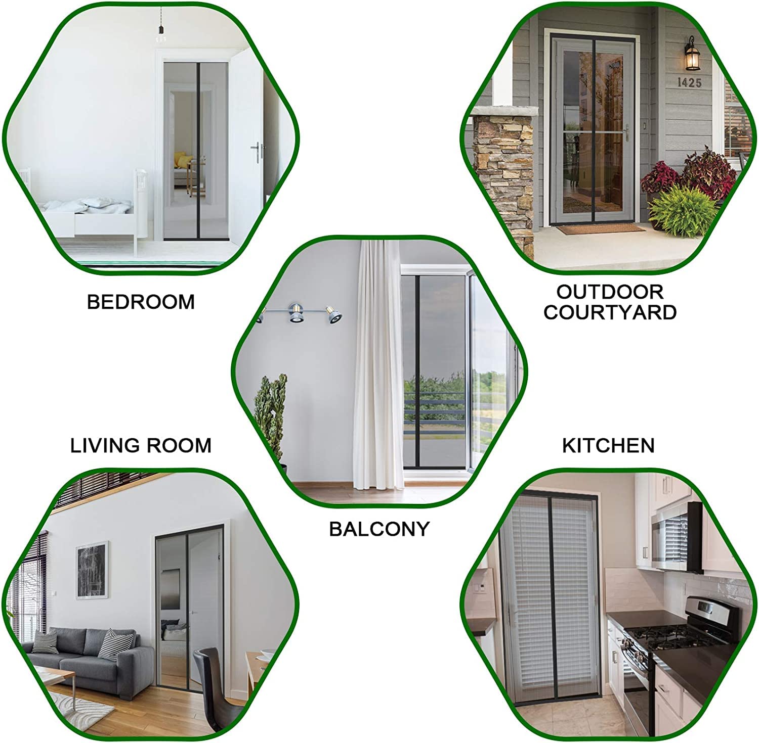 Cinkee Gęsta Magnetyczna Moskitiera 80 x 210 cm – Drobna Siatka, W pełni magnetyczna, Samozamykająca na Balkon, Łatwy Montaż Bez Wiercenia, Czarna