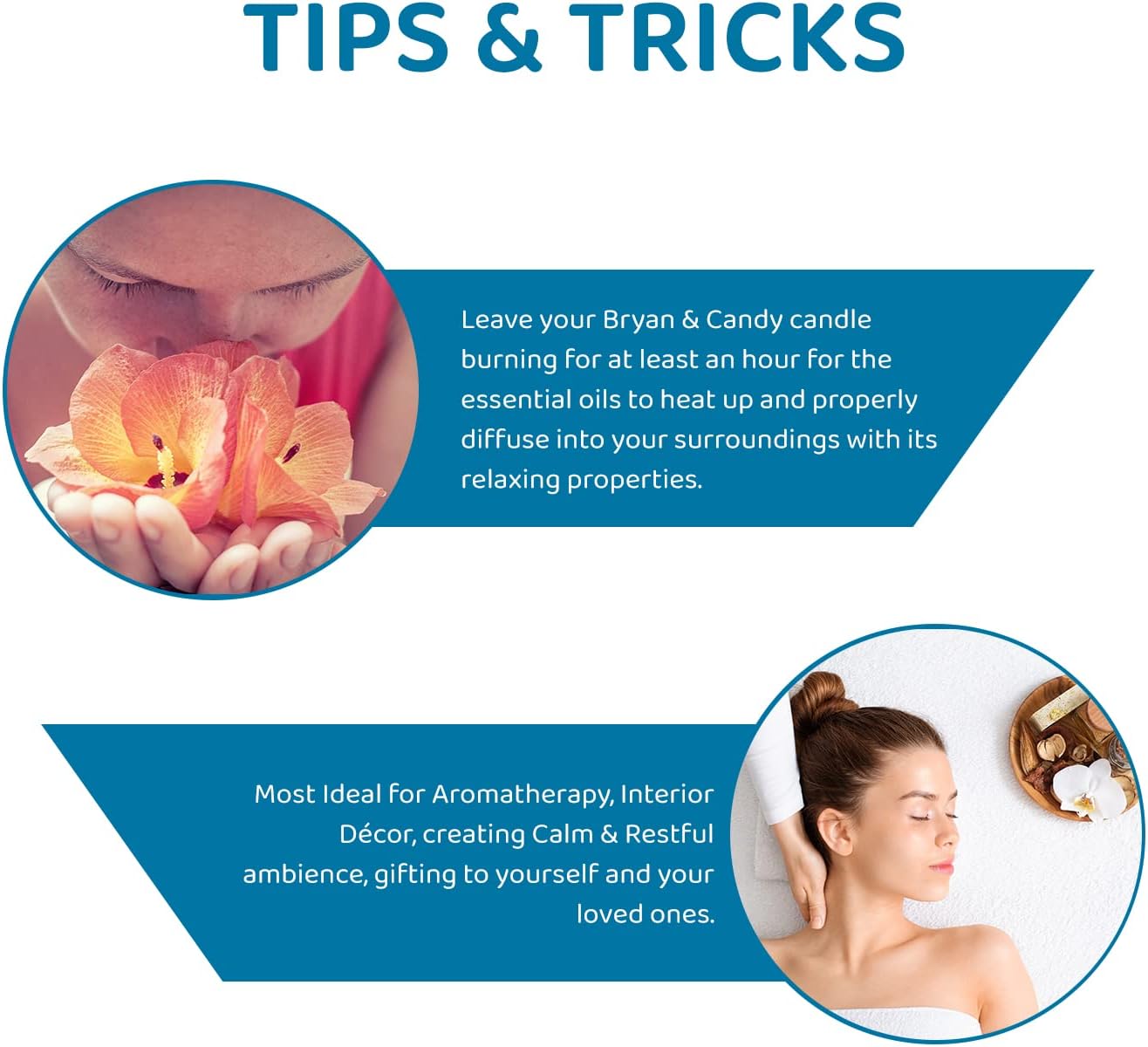 Bryan & Candy Scented Candle Gift Set for Men and Women, White Tea & Ginger, Blueberry Ice, Aromatherapy Candles, Each Soy Wax Eco Friendly (White Tea & Ginger, Blueberry Ice Candle - Single)