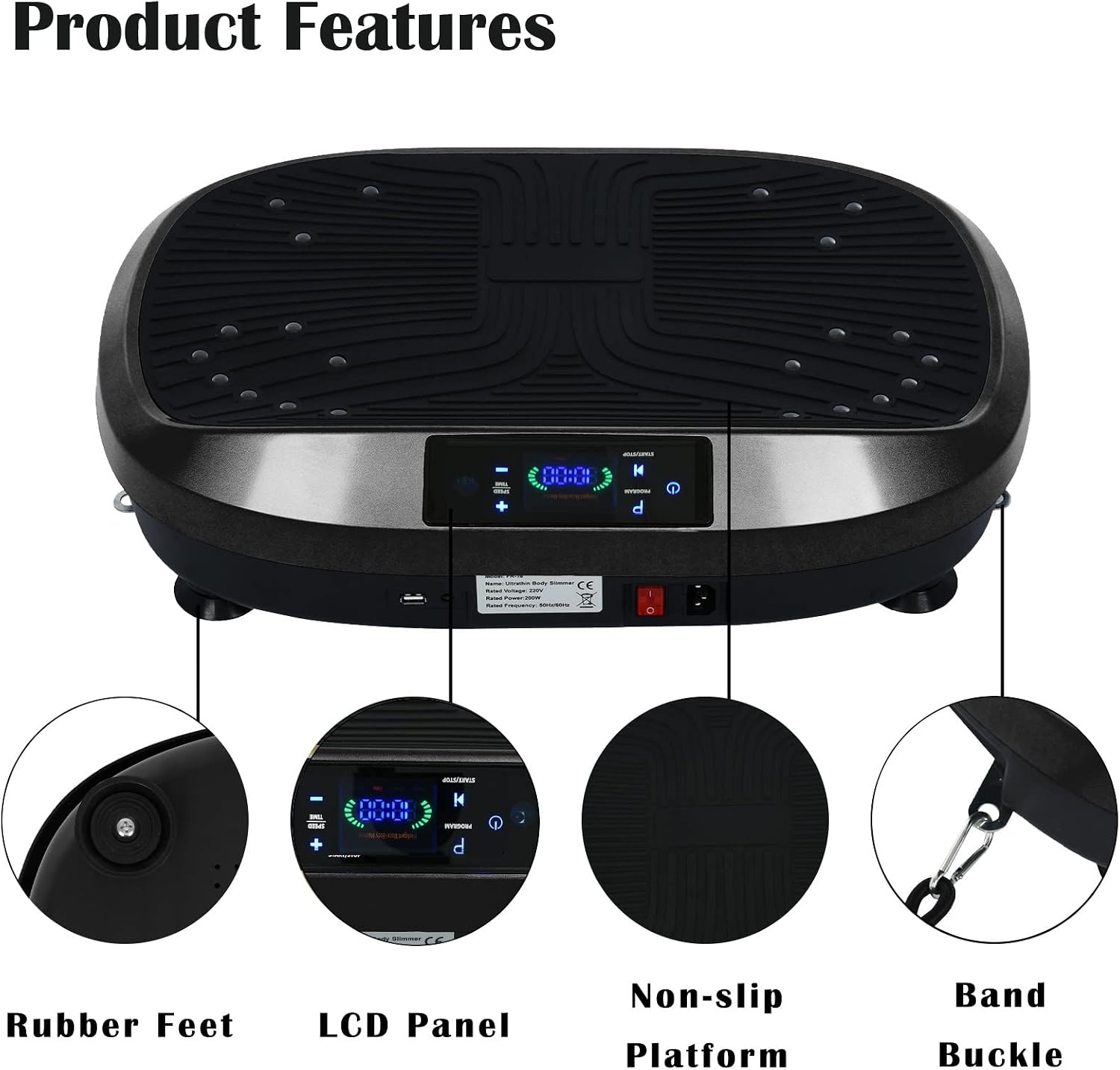 HTNBO Full Body Vibration Platform Massage Machine Workout Trainer Silent Drive Motor | Ideal for Toning and Weight Loss Machine