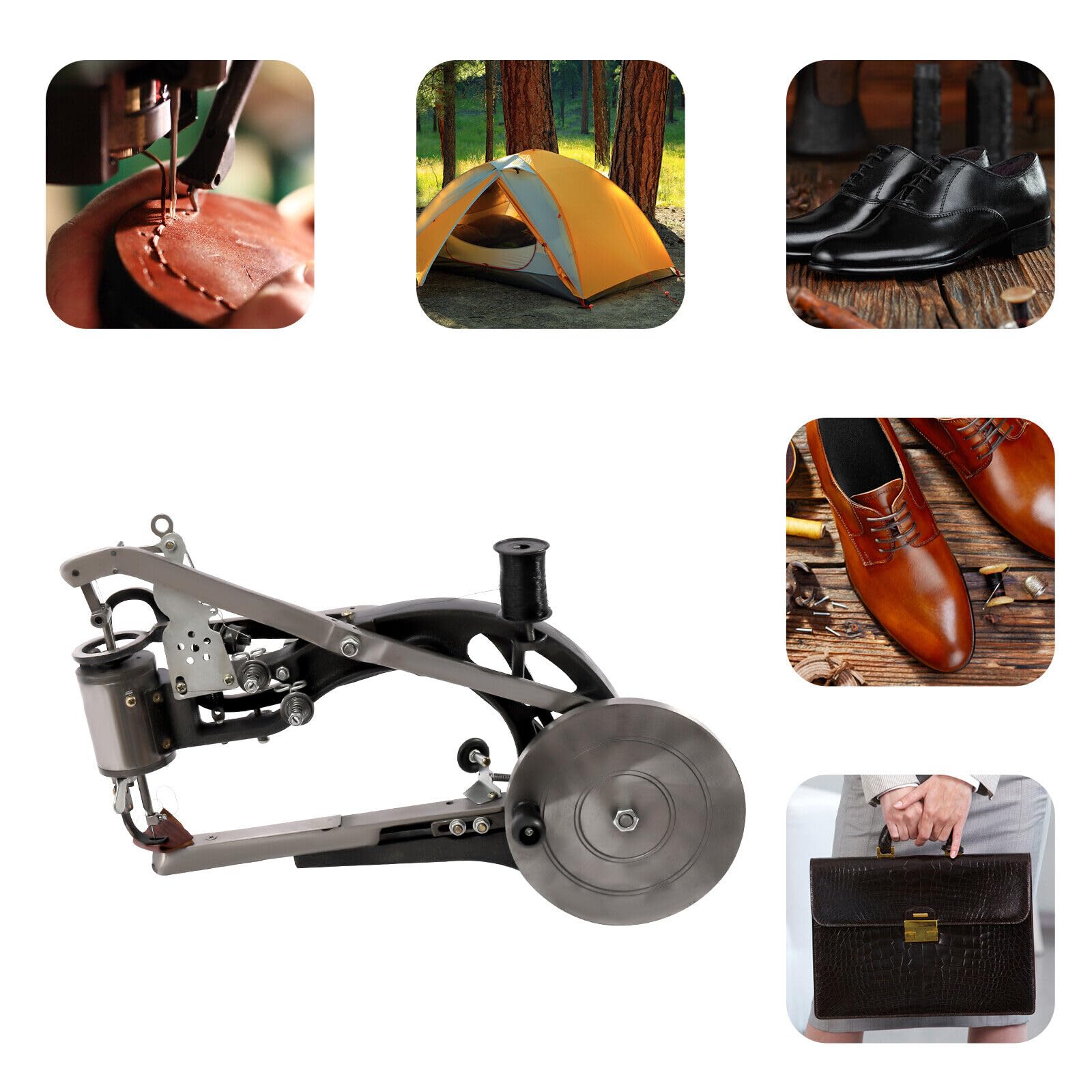 Macchina per scarpe, manuale calzolaio scarpa macchina creatore calzolaio/sellatore pelle cucito mano Cobbler riparazione macchina per scarpe supporto filo di nylon, filo di cotone e