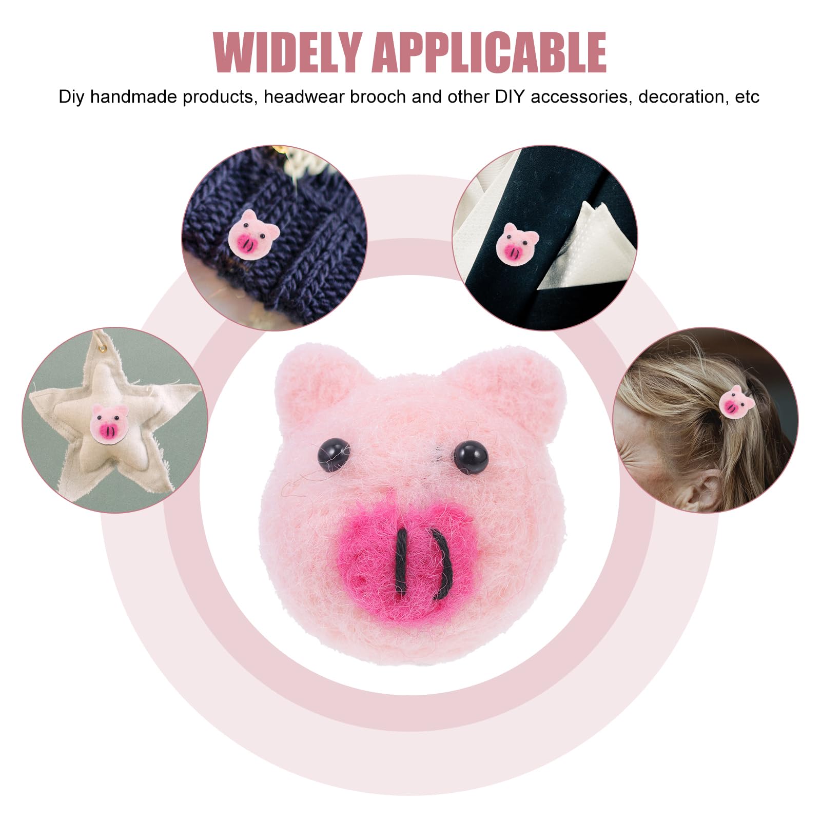 SEWACC 10pcs Wool Felt Pig DIY Accessories Cute Cartoon Ornaments for Hairpins Brooches and Sewing Crafts Safe and Use Materials for Creative Projects - Image 3