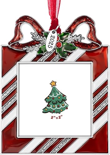 Mulumu Adorno de árbol de Navidad 2023, marco de fotos de metal, colgante de 2 pulgadas, marco de fotos decorativo de mascotas, primera Navidad, Mulumu Adorno de árbol de Navidad 2023, marco de fotos de metal, colgante de 2 pulgadas, marco de fotos decorativo de mascotas, primera Navidad,