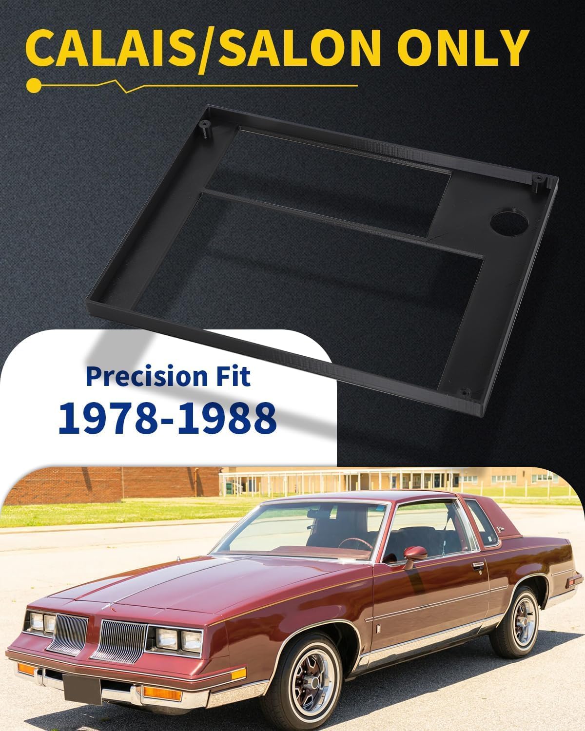 Upgraded ABS Dash Bezel for 1978-1988 Oldsmobile Cutlass | Double Din Radio Trim Panel | Perfect Fit for 7" Screens