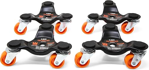 Miniatura 4 de WEN DL6300 - Juego de muebles de 6 pulgadas, capacidad de 300 libras, juego de tres ruedas móviles (paquete de 4), color negro