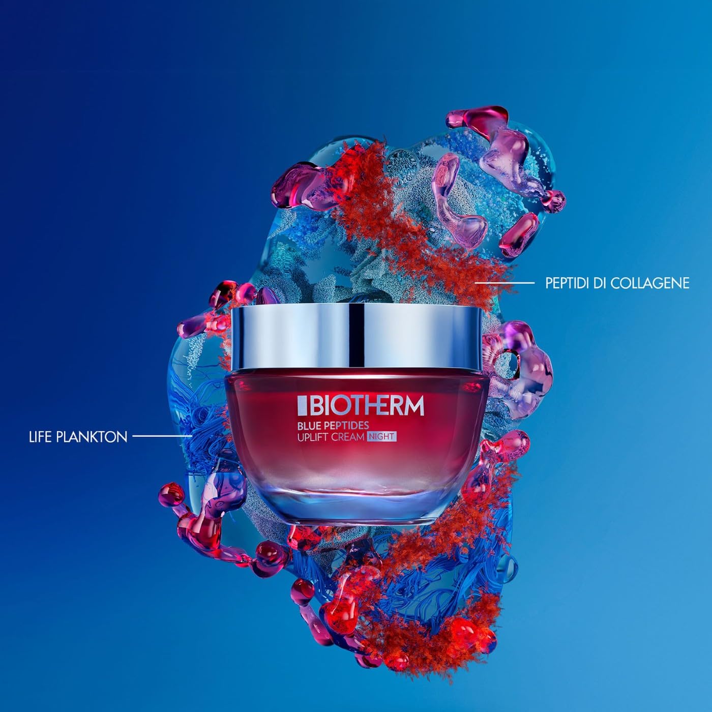 BIOTHERM Blue Peptides Uplift Cream Rich, Crema Viso Antietà, Per Tutti i Tipi di Pelle, Azione Nutriente e Rassodante, Arricchita con Life Plankton e Collagene, 50 ml