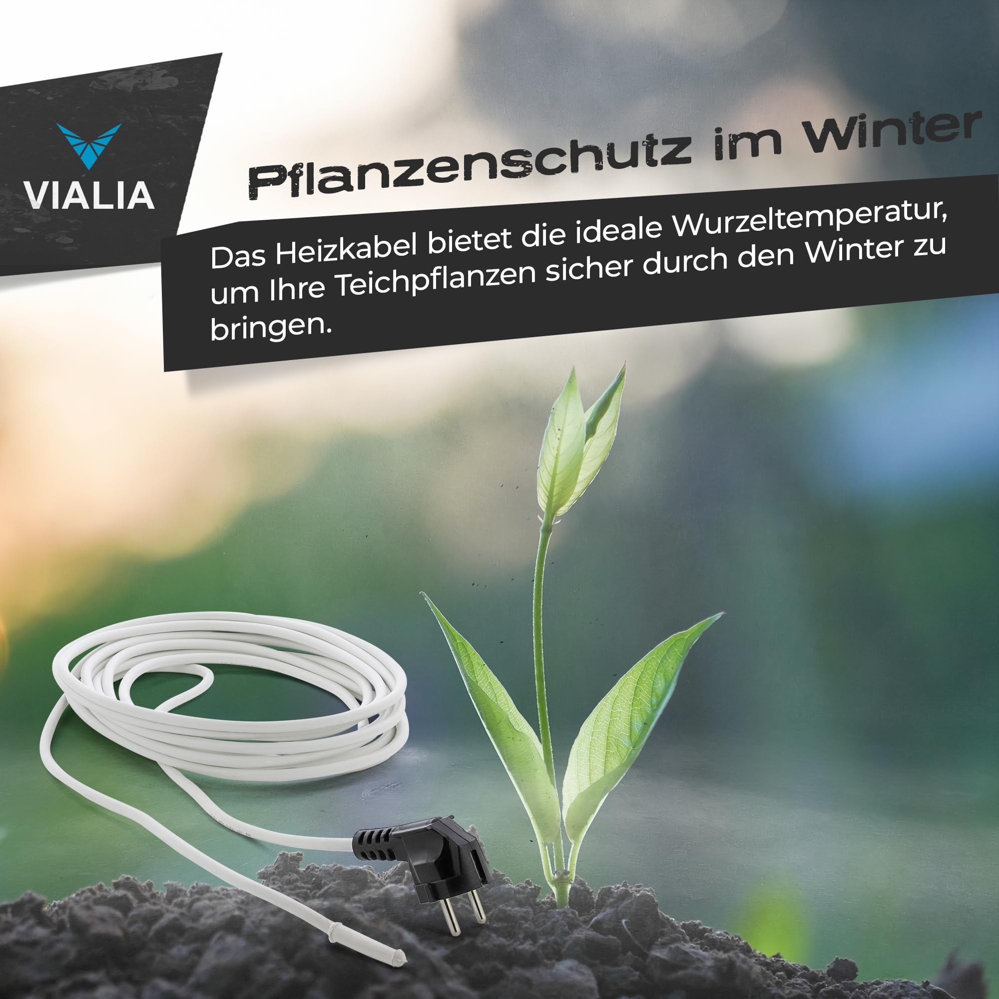 Frostschutz Heizkabel 6m 75W | Eisfreihalter für Teiche von 1-4 m³ | Teichheizung zum Schutz von Fischen & Pflanzen im Winter | Wärmekabel IP68 wasserdicht für Filter & Wasserlauf