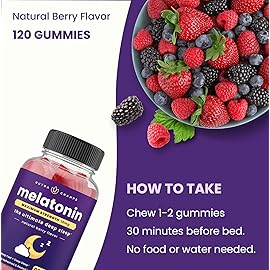 NutraChamps (Pack of 2 Melatonin Gummies for Adults, Extra Strength Sleep Aid Vitamins, 5mg or 10mg Dose, Vegan Natural Strawberry Flavor Supplement for Better Sleep, 120 Gummies