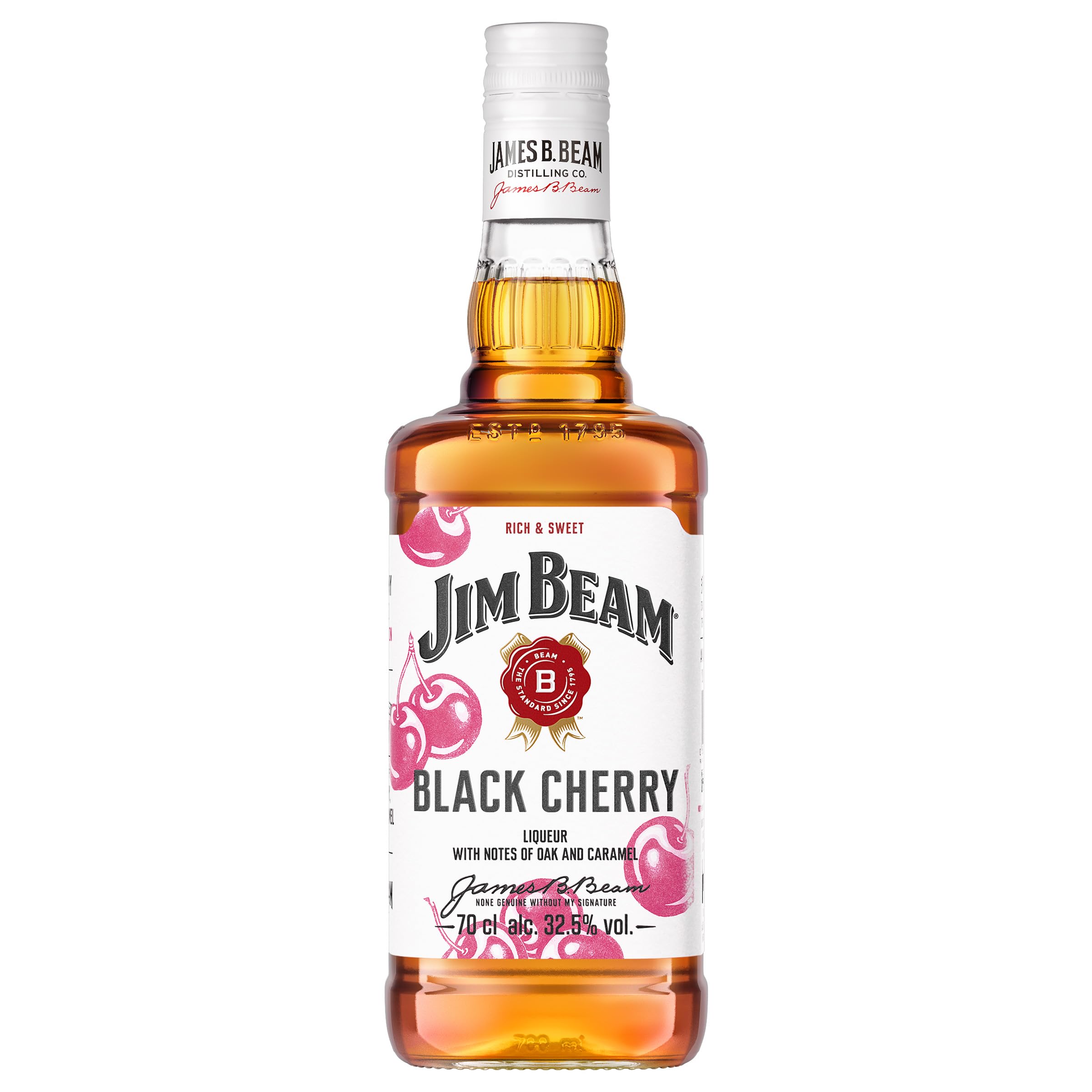 Jim Beam Black Cherry (Red Stag), Whiskey Likör mit süß-fruchtigem Schwarzkirschgeschmack, 700ml, 32,5 Prozent