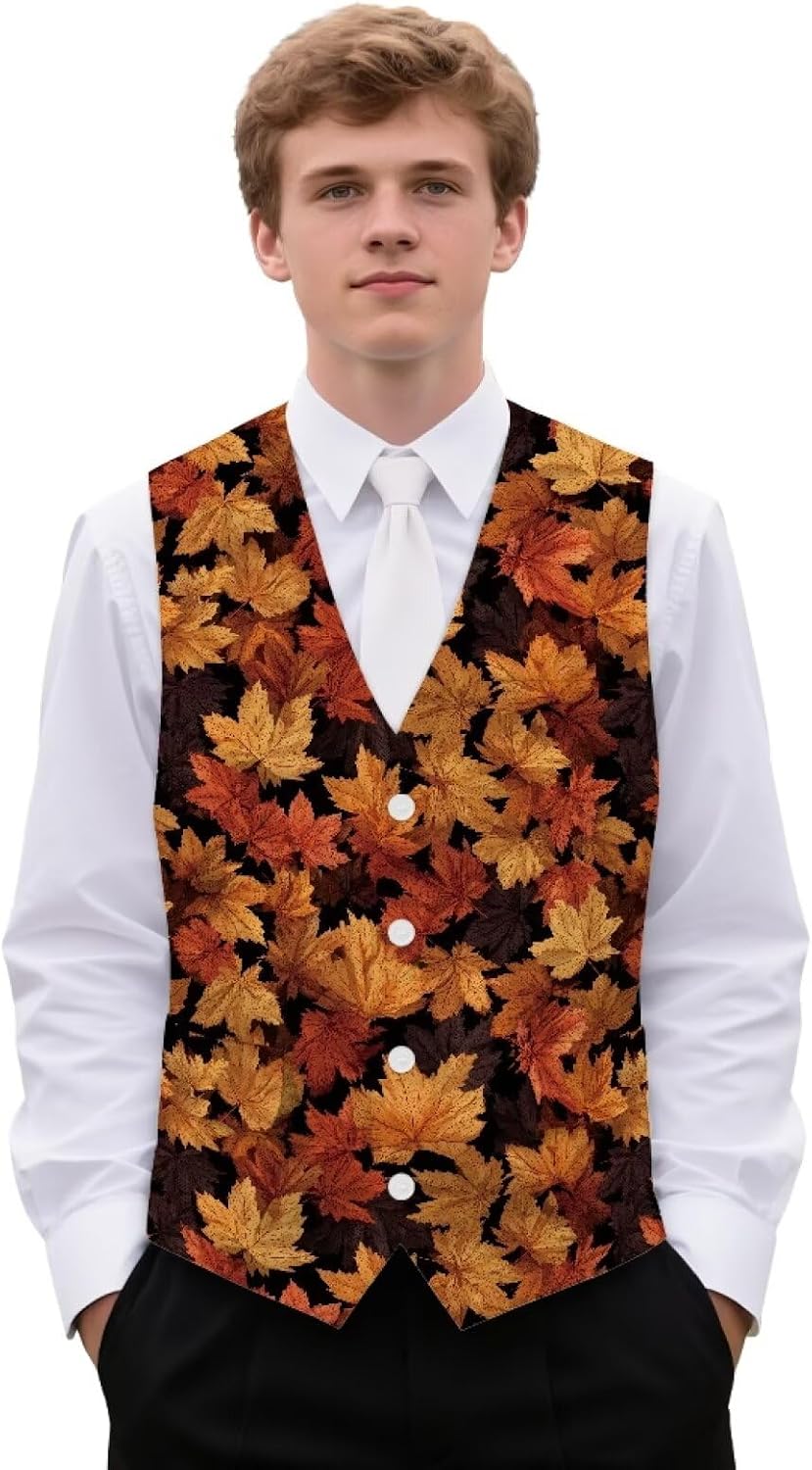 INSTANTARTS Mens Vest Waistcoat V Neck with Pockets Men's Vest Jacket Casual Sleeveless Lightweight Vests Jacket Fashion