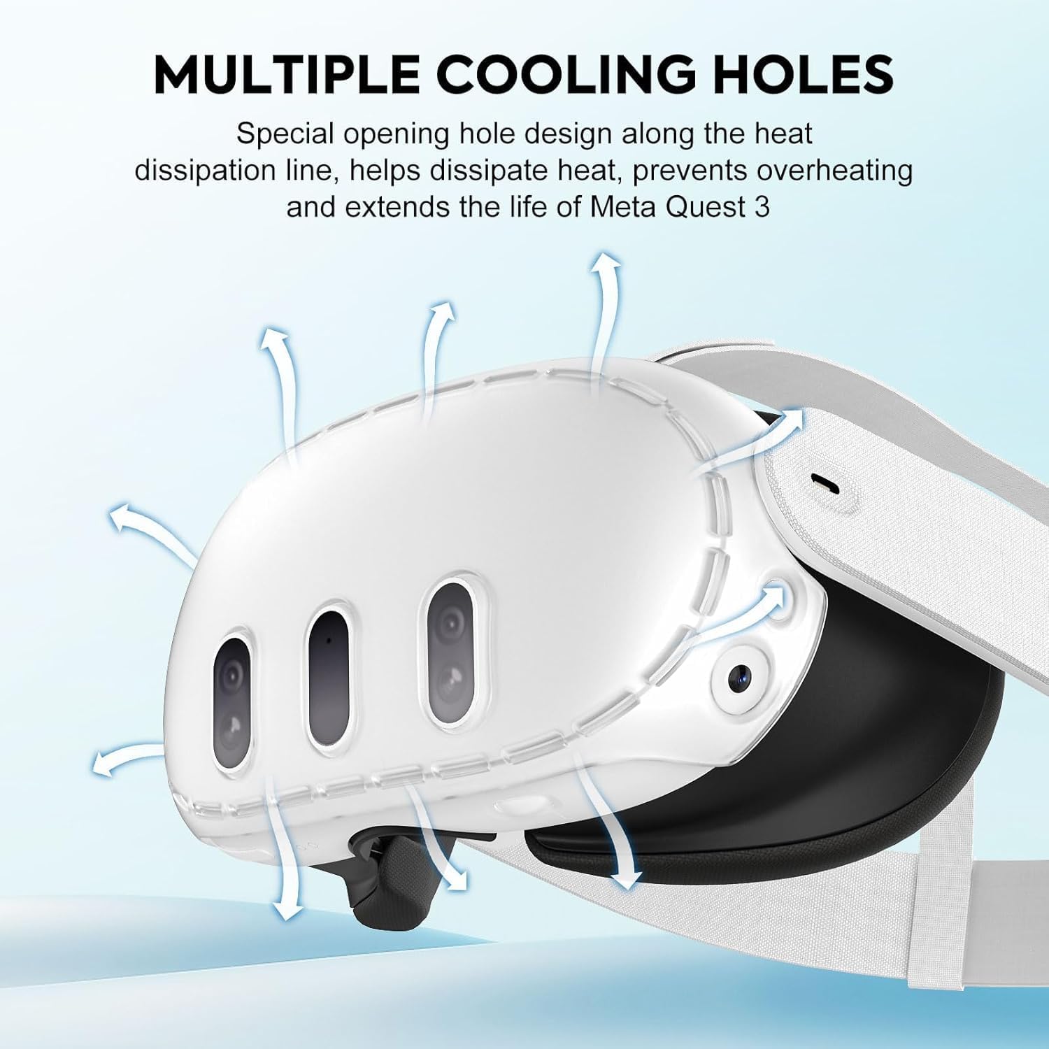 VR Accessories for Meta Quest 3, VR Headset Protective Shell Cover for Oculus Quest 3, Included VR Shell Cover and 6-pack Lens Tempered Glass Protector, Protective Lens Cover Anti Scratch 2026 - view 3
