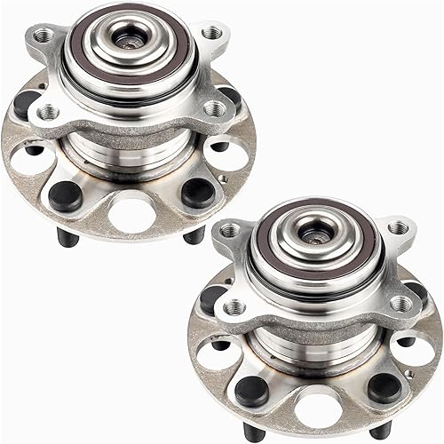 PHILTOP 512257 Buje de rueda trasera y conjunto de rodamiento 5 lengüetas para Civic 2006 2007 2008 2009 2010 2011, 2 piezas con ABS