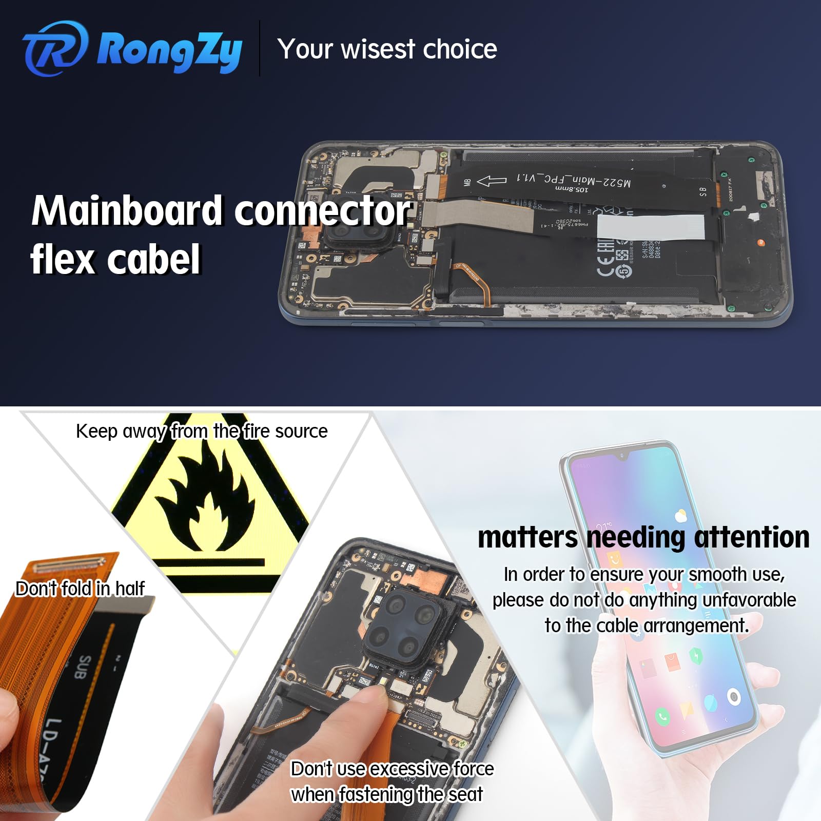 Cable Flex de Pantalla LCD para SamSung Galaxy A72 4G A725F/ A72 5G A726F Conector Retro Toque Display para Conectar a la Placa Base